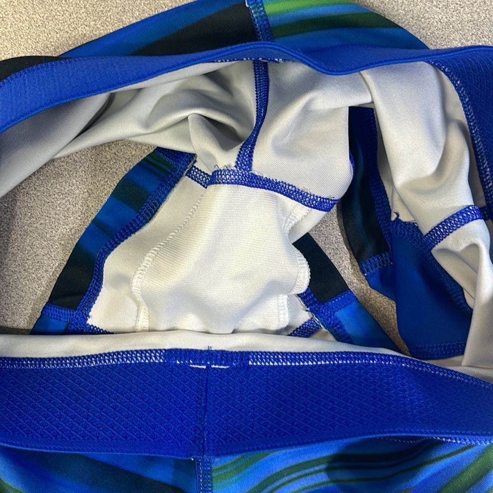 Adidas Techfit Medium Compression Short Blue Stri… - image 4